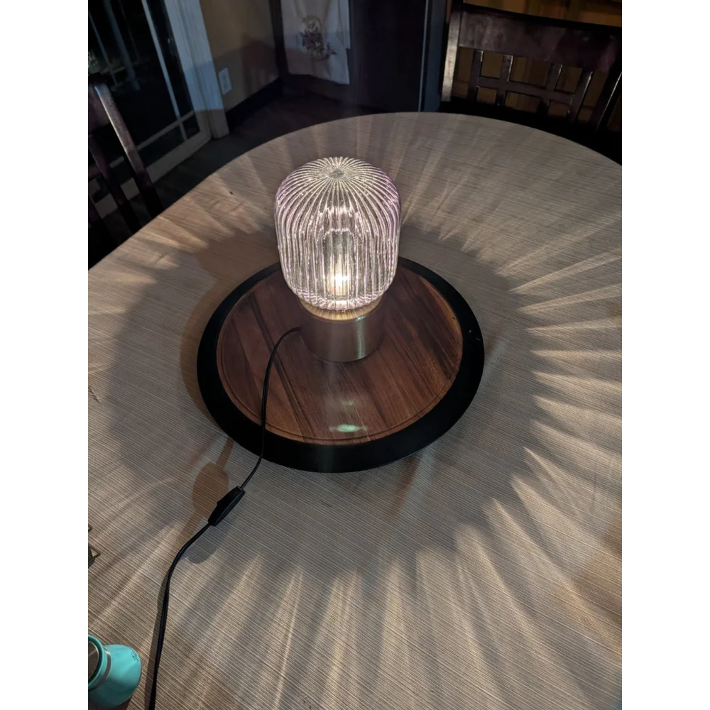 IKEA Solklint Table Lamp Brass Gray Clear Glass 11 Inch - Picture 5 of 7